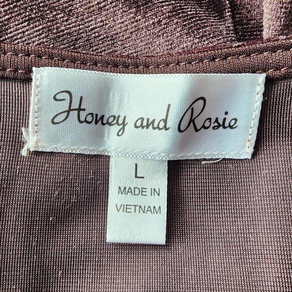 NWD Honey and Rosie Velvet Fitted Long Sleeve Brown Mini Dress Womens Large - Picture 8 of 12